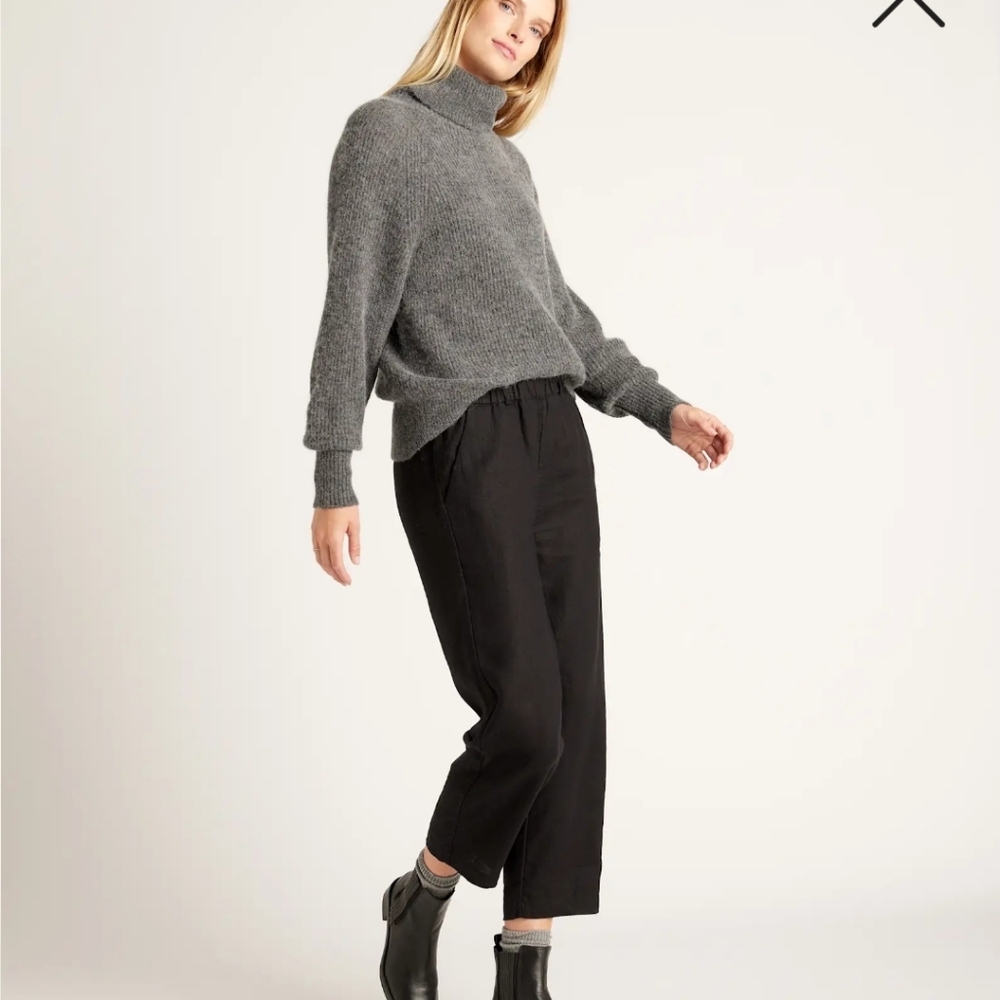 NWT! Quince Baby Alpaca-Wool Blend Turtleneck Black Sweater! Sz. M (E15) - Picture 9 of 12
